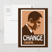 Obama - Changer de carte postale Brown foncée (Devant / Derrière)