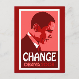 Obama - Changer de carte postale rouge foncé
