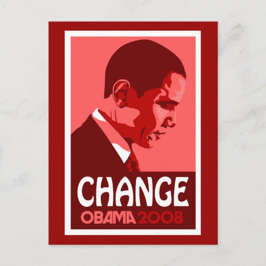 Obama - Changer de carte postale rouge foncé (Devant)