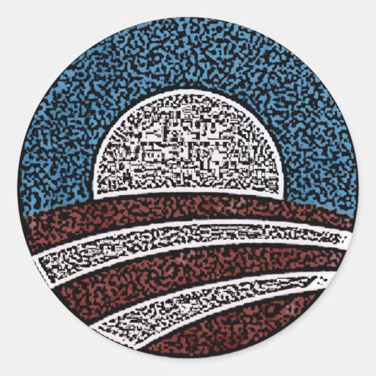 Obama Circle Ronde Sticker (Voorkant)