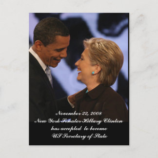 Obama - Clinton Inauguration Keepsakes Briefkaart