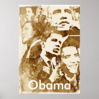 Obama Collage 2 poster ( kleur) van akamundo