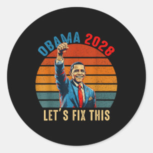 Obama Comeback 2028 Verklaring 0 Ronde Sticker