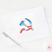 Obama communistisch symbool vierkante sticker (Envelop)