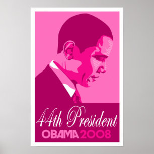 Obama Dark Pink 44e President Poster