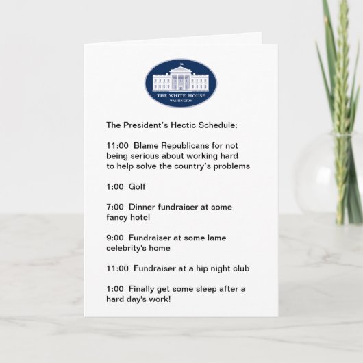 Obama - De Golfer / Fundraiser-in-Chief Kaart (Voorkant)