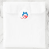 Obama Devil Ronde Sticker (Tas)