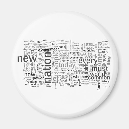 Obama Discours d'ouverture Tagcloud Magnet (Devant)