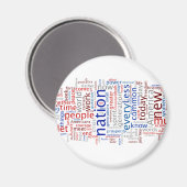 Obama Discours d'ouverture Tagcloud Magnet (Recto/Verso)