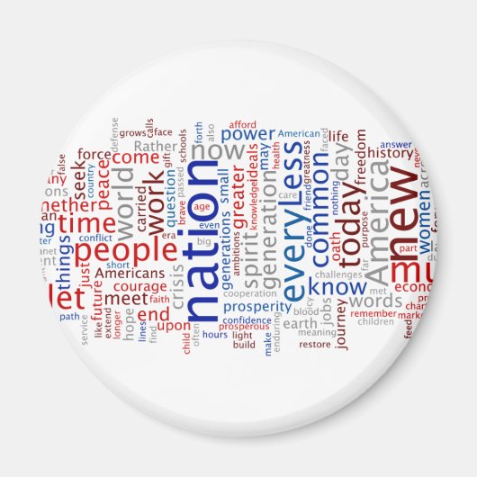 Obama Discours d'ouverture Tagcloud Magnet (Devant)