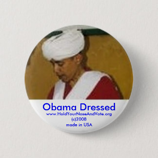 Obama Dpress, www.HoldYourNose.org Ronde Button 5,7 Cm