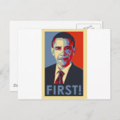 Obama "EERST!" Briefkaart (Voorkant / Achterkant)