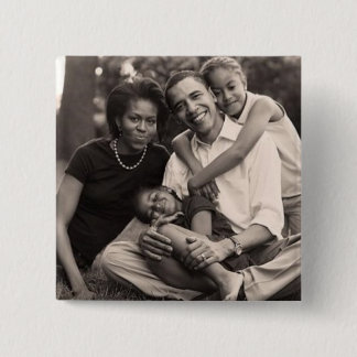 Obama-Eerste Familie Vierkante Button 5,1 Cm