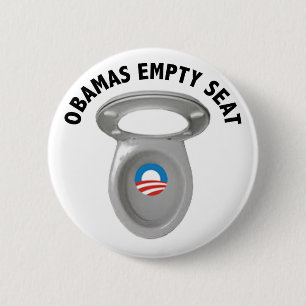 Obama Empty Chairman - Toilet Seat Ronde Button 5,7 Cm
