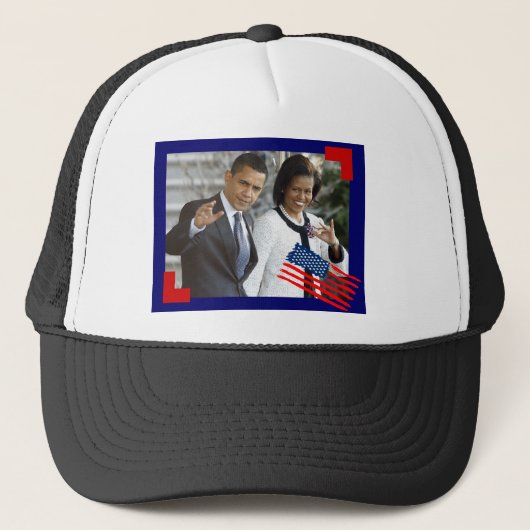 obama en first lady trucker pet (Voorkant)