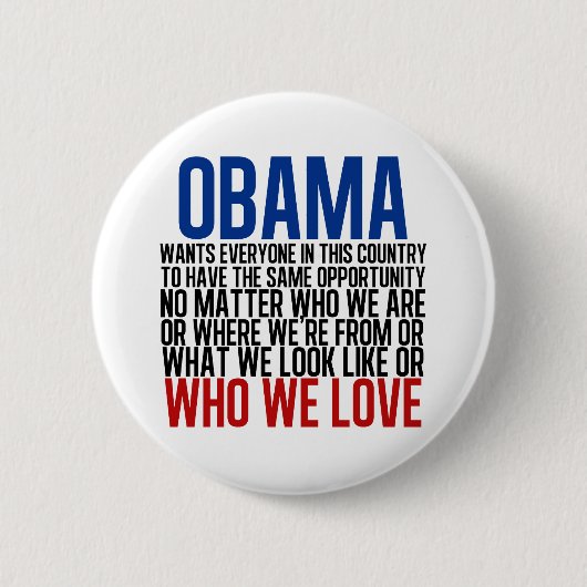Obama & Equality Ronde Button 5,7 Cm (Voorkant)