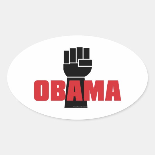 Obama Est Juste ! Stickers Poing Noir (Devant)