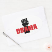 Obama Est Juste ! Stickers Poing Noir (Enveloppe)