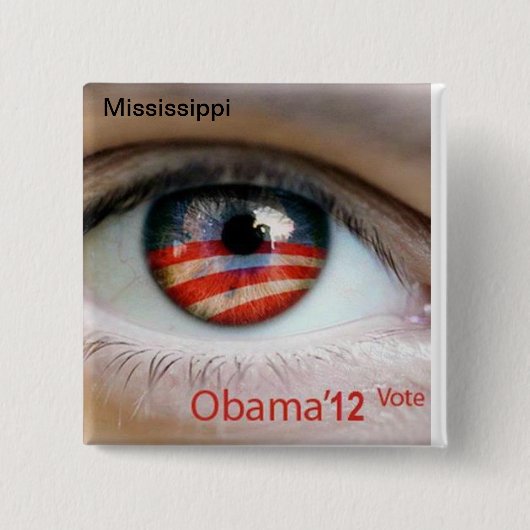 Obama Eye Vierkante Button 5,1 Cm (Voorkant)