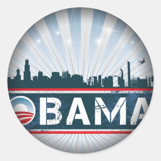 Obama fade to Black Round Stickers (Voorkant)