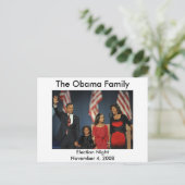 Obama Familie - verkiezingsnacht Briefkaart (Staand voorkant)