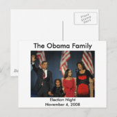 Obama Familie - verkiezingsnacht Briefkaart (Voorkant / Achterkant)