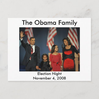 Obama Familie - verkiezingsnacht Briefkaart