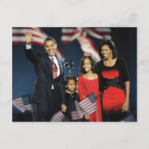 Obama Familie - verkiezingsnacht Briefkaart
