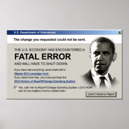 Obama - fatale fout: protesterend Poster