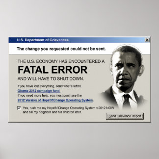 Obama - fatale fout: protesterend Poster