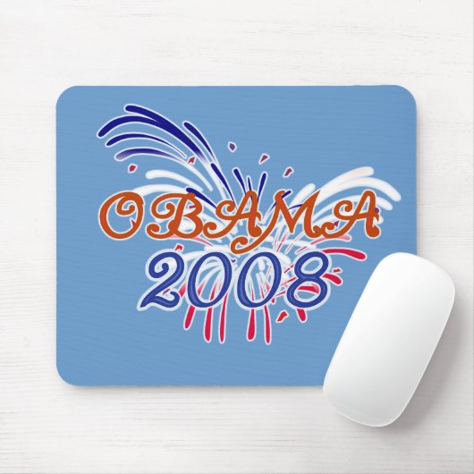 Obama Fire WorksMousepad Muismat (Met muis)