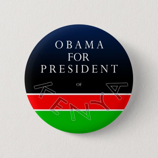 Obama For President of Kenya Button (Voorkant)
