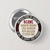 Obama Gasoline Ronde Button 5,7 Cm (Voorkant /achterkant)