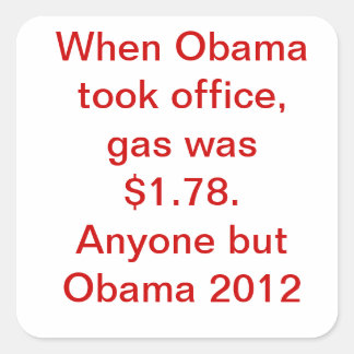 Obama Gasprijs Vierkante Sticker
