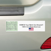 Obama-geboortebewijs Bumpersticker (Op auto)