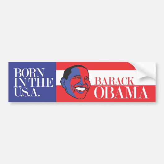 Obama - Geboren in de VS. Bumpersticker (Voorkant)