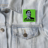 Obama: Groene vierkant vervangen Vierkante Button 5,1 Cm (In situ)