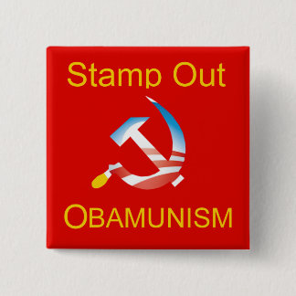 Obama Hammer en Sickle Communism Button
