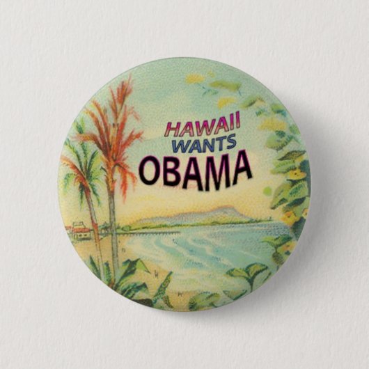 Obama Hawaii Button (Voorkant)