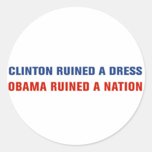 Obama heeft een natie geruïneerd ronde sticker