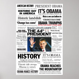 Obama: Het 44e President Headline Collage Poster