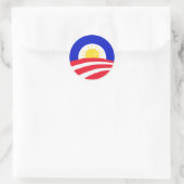 Obama hier komt de zon ronde sticker (Tas)