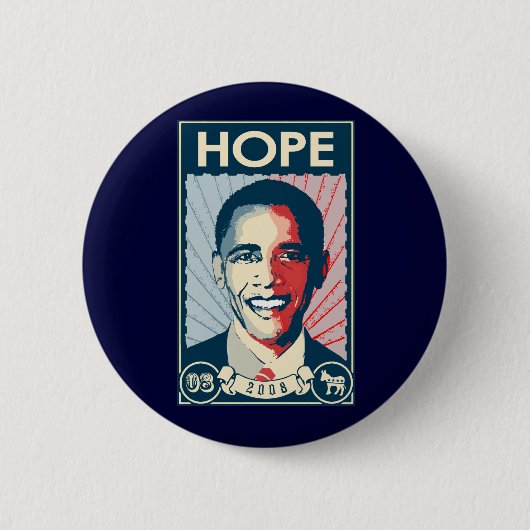 OBAMA HOPE RONDE BUTTON 5,7 CM (Voorkant)