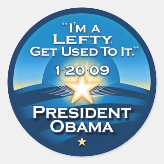 OBAMA: "ik ben links om eraan te wennen." Stickers (Voorkant)