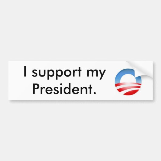 Obama - Ik steun mijn President. Bumpersticker (Voorkant)