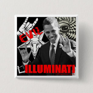 Obama - Illuminati Vierkante Button 5,1 Cm