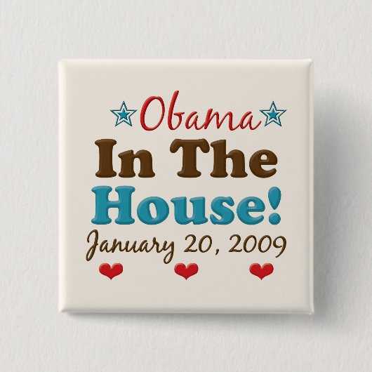 Obama in de Button van het House Square (Voorkant)