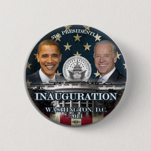 Obama Inauguration Botton 2013 Ronde Button 5,7 Cm (Voorkant)