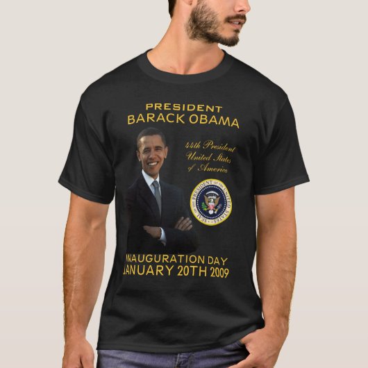 Obama Inauguration Day Herdenking T-shirt (Voorkant)