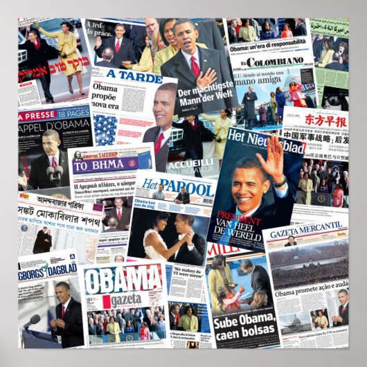 Obama Inauguration International Newspaper Poster (Voorkant)